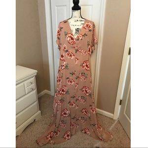 Deep-V Floral Maxi